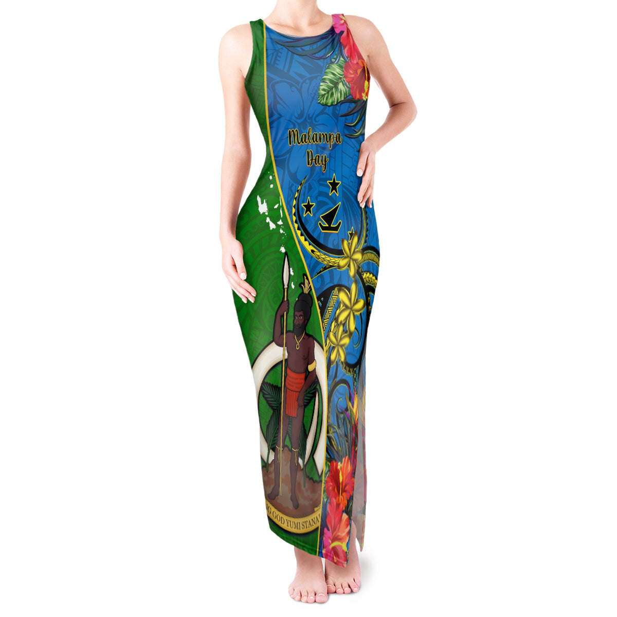 vanuatu-malampa-day-tank-maxi-dress-coat-of-arms-mix-tropical-flowers