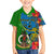 Personalised Vanuatu Malampa Day Family Matching Puletasi Dress and Hawaiian Shirt Coat Of Arms Mix Tropical Flowers LT14 Son's Shirt Green - Polynesian Pride