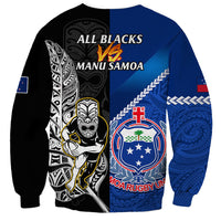 New Zealand And Samoa Rugby Sweatshirt All Black Tiki Fern Mix Manu Samoa 2023 World Cup LT14 - Polynesian Pride