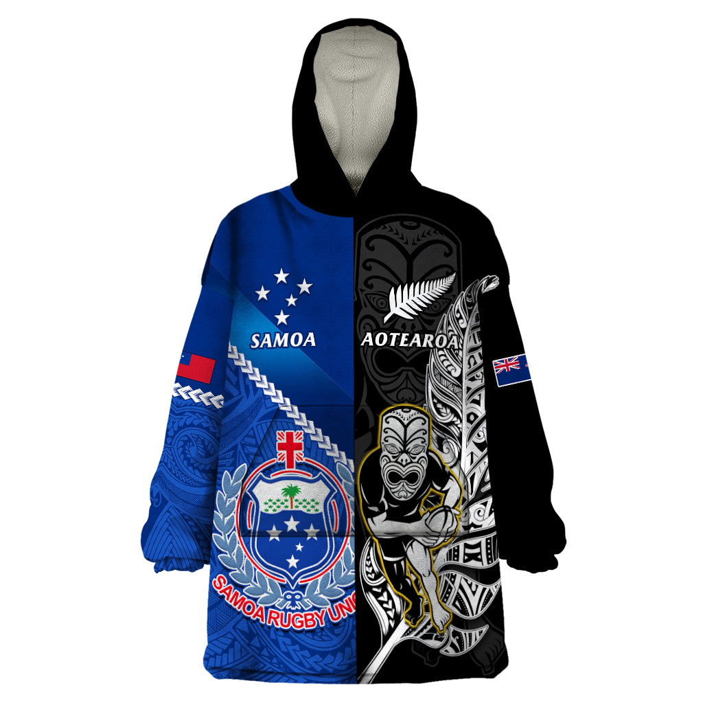 new-zealand-and-samoa-rugby-wearable-blanket-hoodie-all-black-tiki-fern-mix-manu-samoa-2023-world-cup