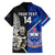 Custom New Zealand And Samoa Rugby Family Matching Puletasi Dress and Hawaiian Shirt All Black Tiki Fern Mix Manu Samoa 2023 World Cup LT14 - Polynesian Pride