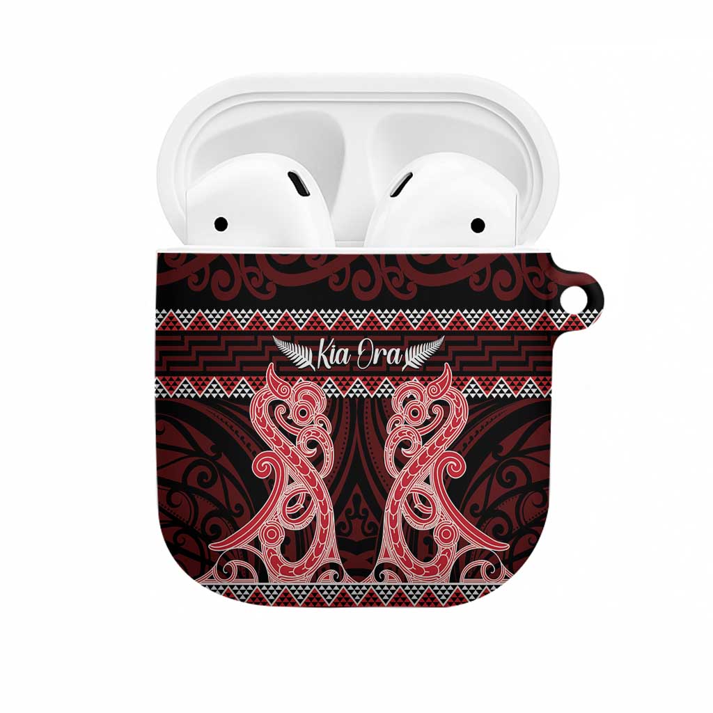 Kia Ora New Zealand AirPods Case Maori Language Week Whero Taniko Motif - Polynesian Pride