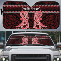 Kia Ora New Zealand Auto Sun Shade Maori Language Week Whero Taniko Motif - Polynesian Pride