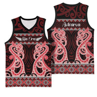 Kia Ora New Zealand Basketball Jersey Maori Language Week Whero Taniko Motif - Polynesian Pride
