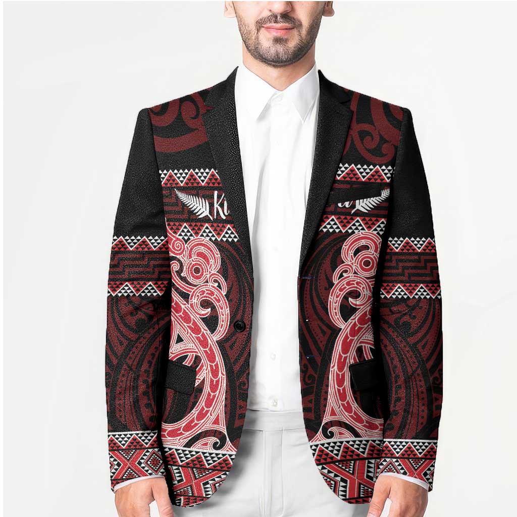 Kia Ora New Zealand Blazer Maori Language Week Whero Taniko Motif - Polynesian Pride
