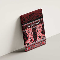 Kia Ora New Zealand Canvas Wall Art Maori Language Week Whero Taniko Motif - Polynesian Pride