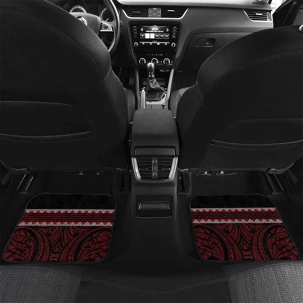 Kia Ora New Zealand Car Mats Maori Language Week Whero Taniko Motif - Polynesian Pride