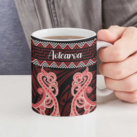 Kia Ora New Zealand Ceramic Mug Maori Language Week Whero Taniko Motif - Polynesian Pride