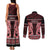 Kia Ora New Zealand Couples Matching Tank Maxi Dress and Long Sleeve Button Shirt Maori Language Week Whero Taniko Motif - Polynesian Pride