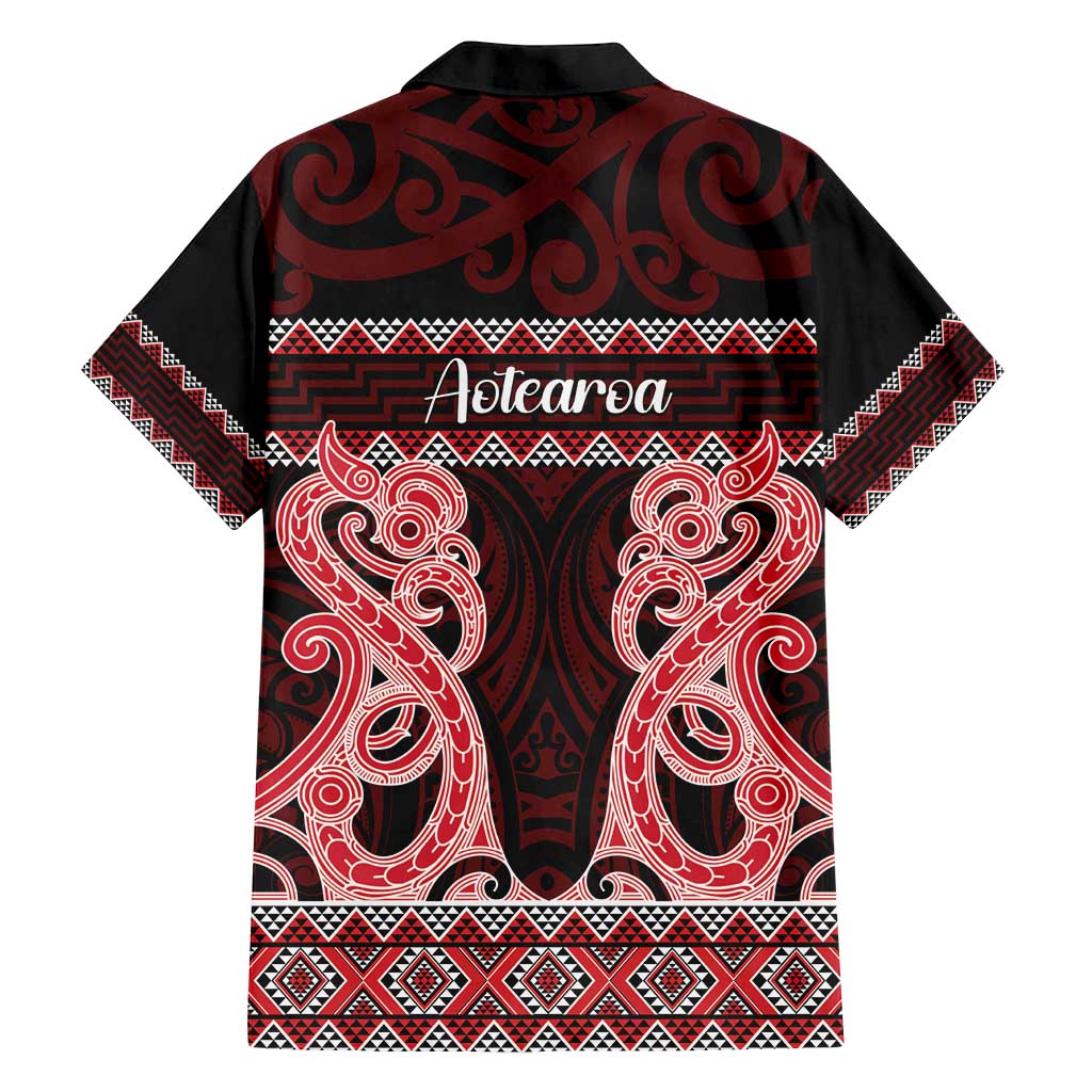 Kia Ora New Zealand Family Matching Long Sleeve Bodycon Dress and Hawaiian Shirt Maori Language Week Whero Taniko Motif - Polynesian Pride