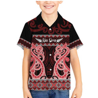 Kia Ora New Zealand Family Matching Mermaid Dress and Hawaiian Shirt Maori Language Week Whero Taniko Motif - Polynesian Pride