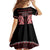 Kia Ora New Zealand Family Matching Off The Shoulder Long Sleeve Dress and Hawaiian Shirt Maori Language Week Whero Taniko Motif - Polynesian Pride