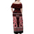 Kia Ora New Zealand Family Matching Off Shoulder Maxi Dress and Hawaiian Shirt Maori Language Week Whero Taniko Motif - Polynesian Pride
