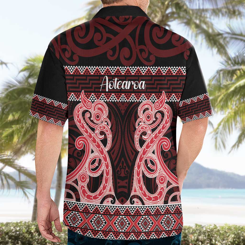 Kia Ora New Zealand Hawaiian Shirt Maori Language Week Whero Taniko Motif - Polynesian Pride