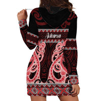 Kia Ora New Zealand Hoodie Dress Maori Language Week Whero Taniko Motif - Polynesian Pride