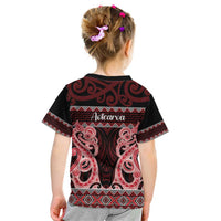 Kia Ora New Zealand Kid T Shirt Maori Language Week Whero Taniko Motif - Polynesian Pride