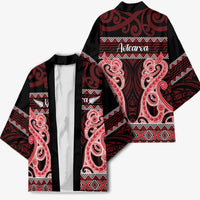 Kia Ora New Zealand Kimono Maori Language Week Whero Taniko Motif - Polynesian Pride