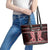 Kia Ora New Zealand Leather Tote Bag Maori Language Week Whero Taniko Motif - Polynesian Pride