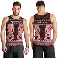 Kia Ora New Zealand Men Tank Top Maori Language Week Whero Taniko Motif - Polynesian Pride