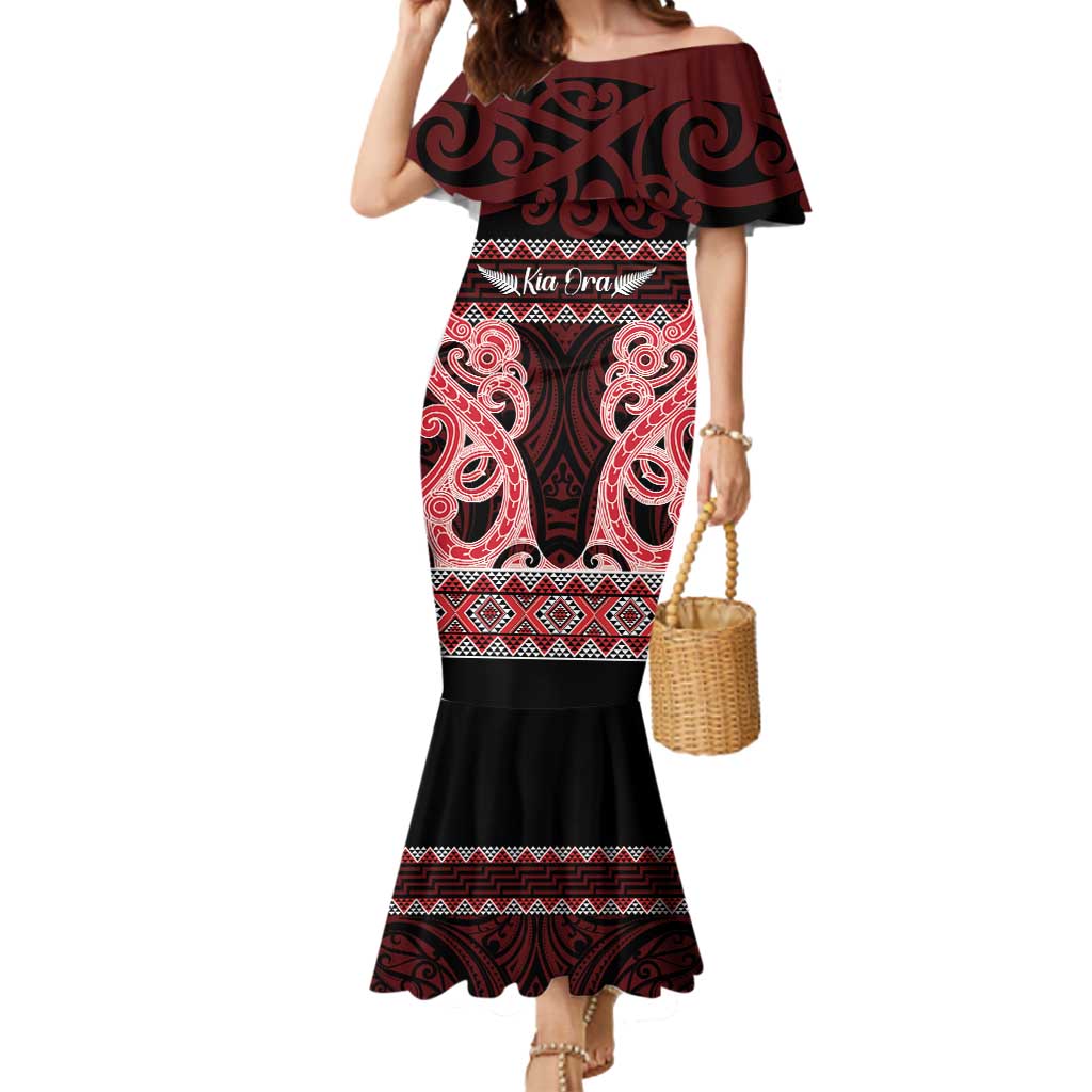 Kia Ora New Zealand Mermaid Dress Maori Language Week Whero Taniko Motif - Polynesian Pride