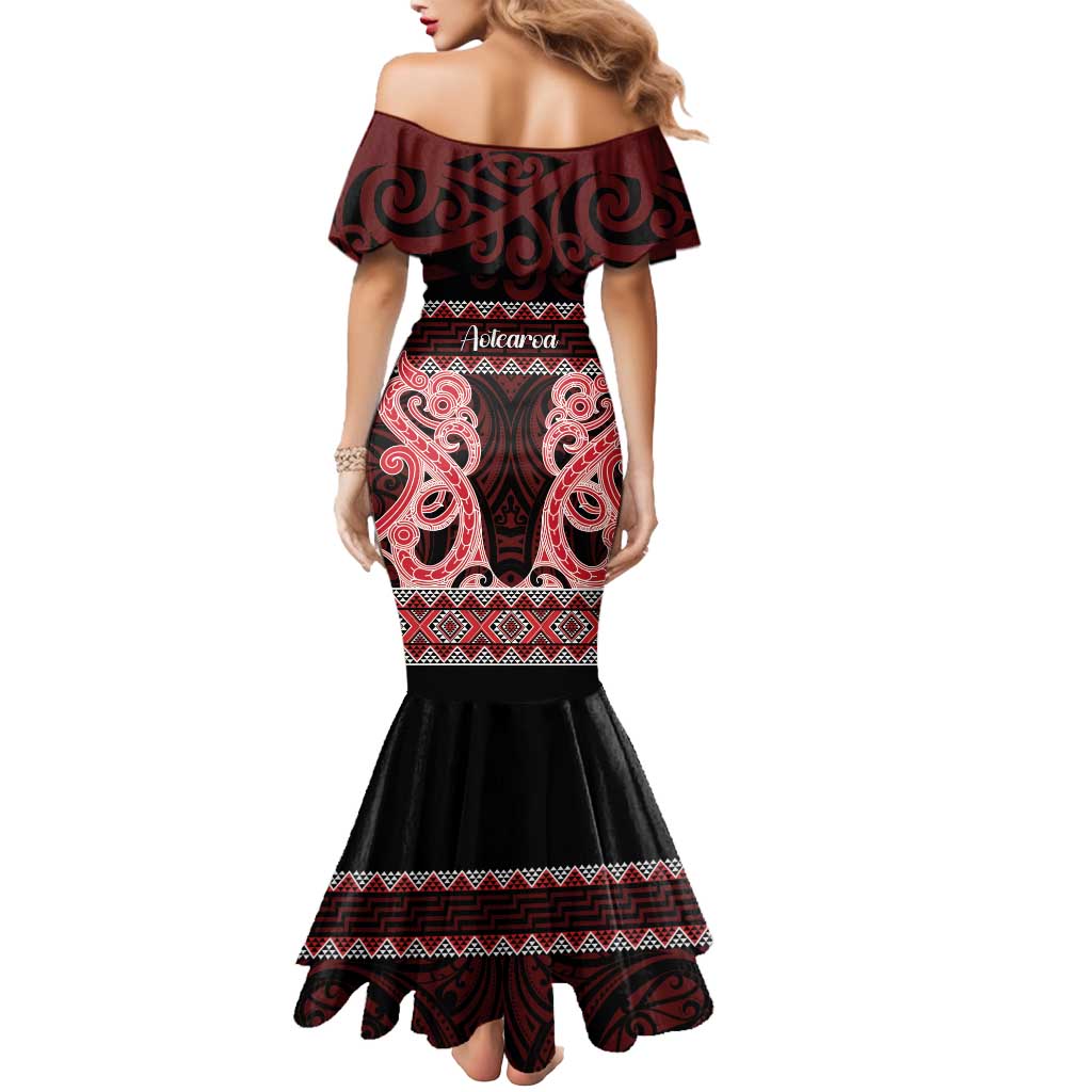 Kia Ora New Zealand Mermaid Dress Maori Language Week Whero Taniko Motif - Polynesian Pride