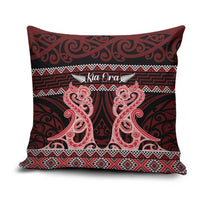 Kia Ora New Zealand Pillow Cover Maori Language Week Whero Taniko Motif - Polynesian Pride