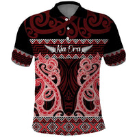 Kia Ora New Zealand Polo Shirt Maori Language Week Whero Taniko Motif - Polynesian Pride