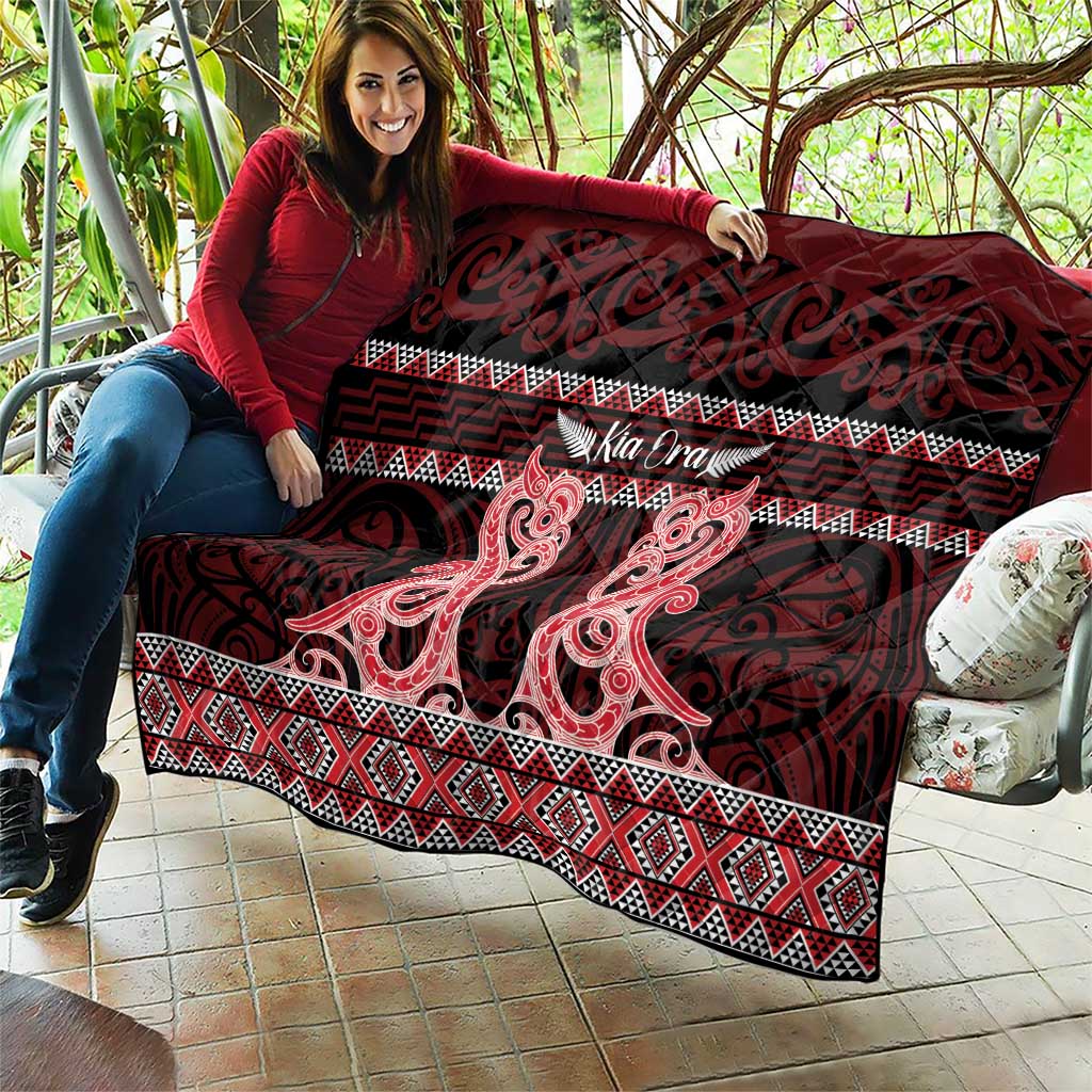 Kia Ora New Zealand Quilt Maori Language Week Whero Taniko Motif - Polynesian Pride