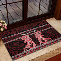 Kia Ora New Zealand Rubber Doormat Maori Language Week Whero Taniko Motif - Polynesian Pride