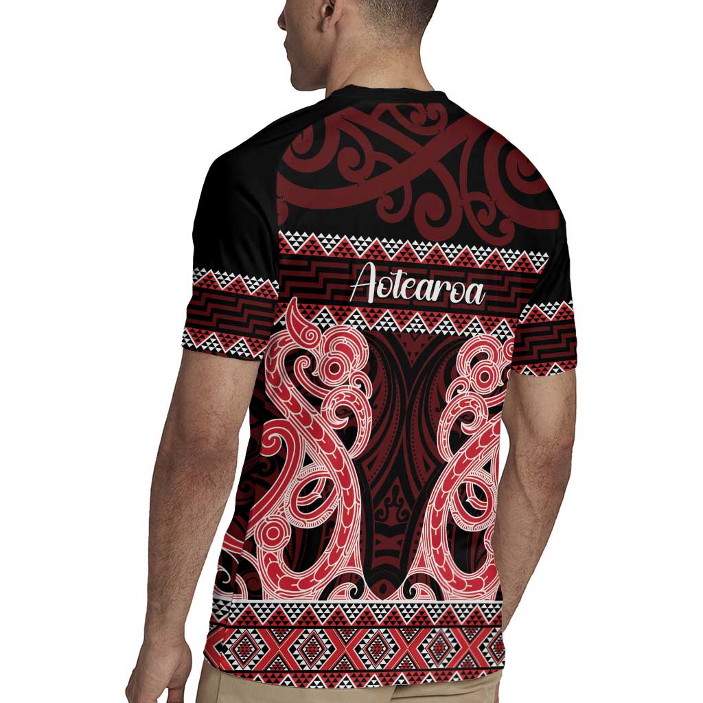 Kia Ora New Zealand Rugby Jersey Maori Language Week Whero Taniko Motif - Polynesian Pride