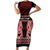 Kia Ora New Zealand Short Sleeve Bodycon Dress Maori Language Week Whero Taniko Motif - Polynesian Pride