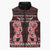 Kia Ora New Zealand Sleeveless Puffer Jacket Maori Language Week Whero Taniko Motif - Polynesian Pride