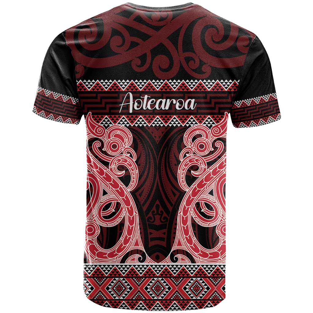 Kia Ora New Zealand T Shirt Maori Language Week Whero Taniko Motif - Polynesian Pride