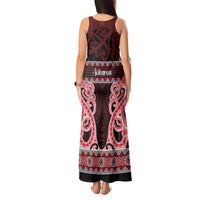 Kia Ora New Zealand Tank Maxi Dress Maori Language Week Whero Taniko Motif - Polynesian Pride