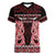 Kia Ora New Zealand Women V-Neck T-Shirt Maori Language Week Whero Taniko Motif - Polynesian Pride