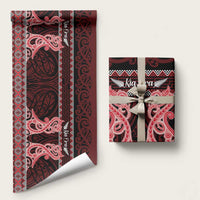 Kia Ora New Zealand Wrapping Paper Maori Language Week Whero Taniko Motif - Polynesian Pride