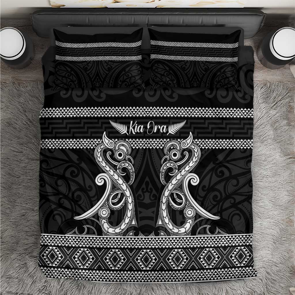 Kia Ora New Zealand Bedding Set Maori Language Week Pango Taniko Motif - Polynesian Pride