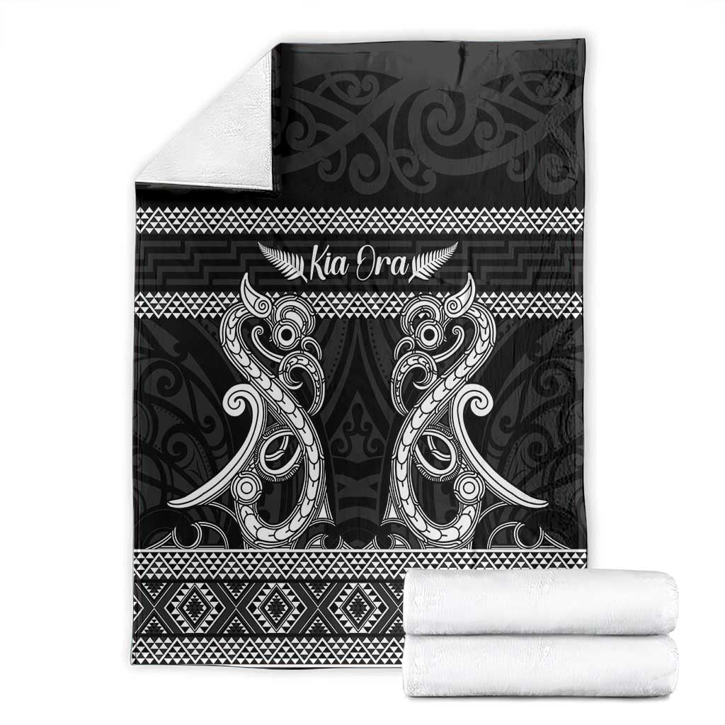 Kia Ora New Zealand Blanket Maori Language Week Pango Taniko Motif - Polynesian Pride