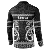 Kia Ora New Zealand Button Sweatshirt Maori Language Week Pango Taniko Motif - Polynesian Pride