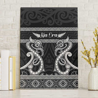 Kia Ora New Zealand Canvas Wall Art Maori Language Week Pango Taniko Motif - Polynesian Pride