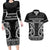 Kia Ora New Zealand Couples Matching Long Sleeve Bodycon Dress and Hawaiian Shirt Maori Language Week Pango Taniko Motif - Polynesian Pride