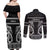 Kia Ora New Zealand Couples Matching Off Shoulder Maxi Dress and Long Sleeve Button Shirt Maori Language Week Pango Taniko Motif - Polynesian Pride