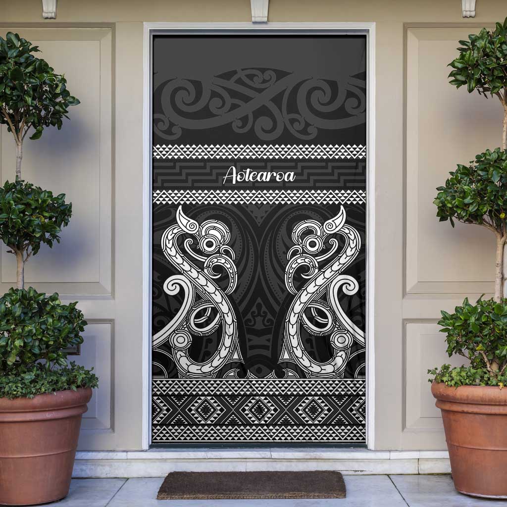 Kia Ora New Zealand Door Cover Maori Language Week Pango Taniko Motif - Polynesian Pride