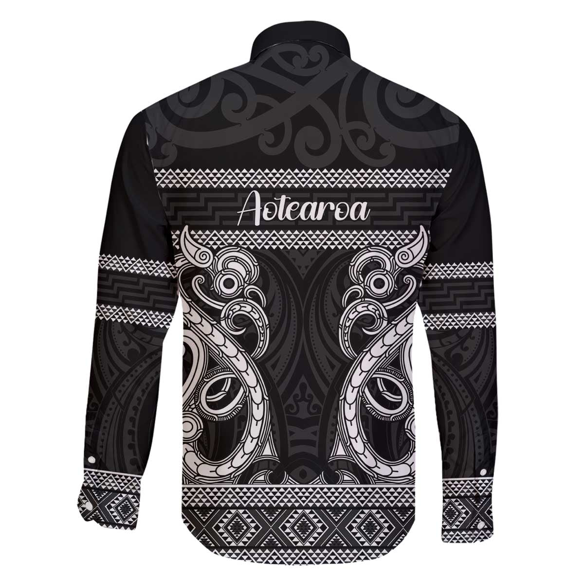 Kia Ora New Zealand Family Matching Off The Shoulder Long Sleeve Dress and Hawaiian Shirt Maori Language Week Pango Taniko Motif - Polynesian Pride