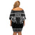 Kia Ora New Zealand Family Matching Off Shoulder Short Dress and Hawaiian Shirt Maori Language Week Pango Taniko Motif - Polynesian Pride