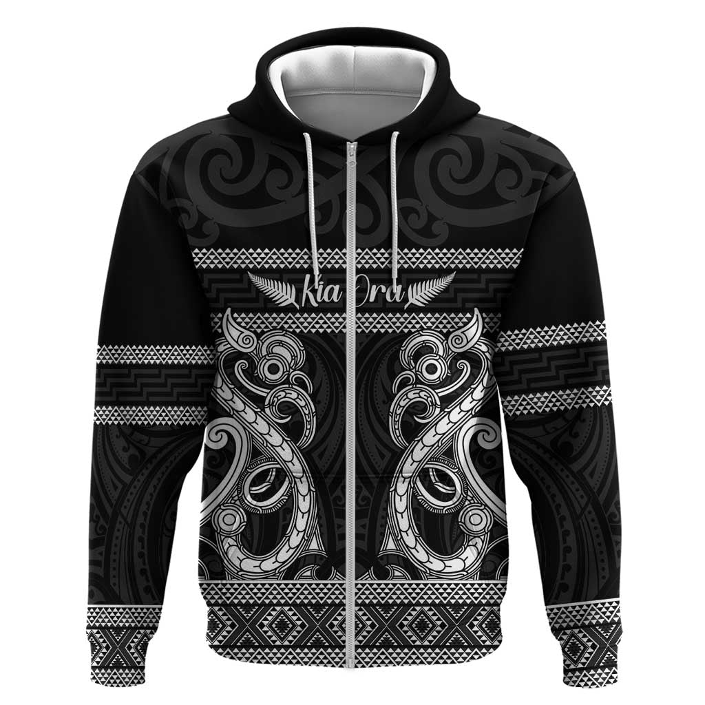 Kia Ora New Zealand Hoodie Maori Language Week Pango Taniko Motif - Polynesian Pride