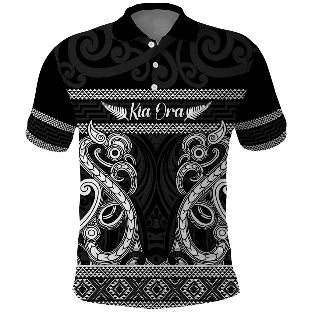 Kia Ora New Zealand Polo Shirt Maori Language Week Pango Taniko Motif - Polynesian Pride