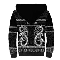 Kia Ora New Zealand Sherpa Hoodie Maori Language Week Pango Taniko Motif - Polynesian Pride
