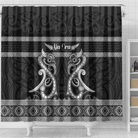 Kia Ora New Zealand Shower Curtain Maori Language Week Pango Taniko Motif - Polynesian Pride