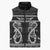 Kia Ora New Zealand Sleeveless Puffer Jacket Maori Language Week Pango Taniko Motif - Polynesian Pride